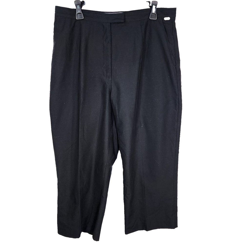 Liz Golf Liz Claiborne Cropped Pant Women Size 16 Anissa Black Pockets High Rise